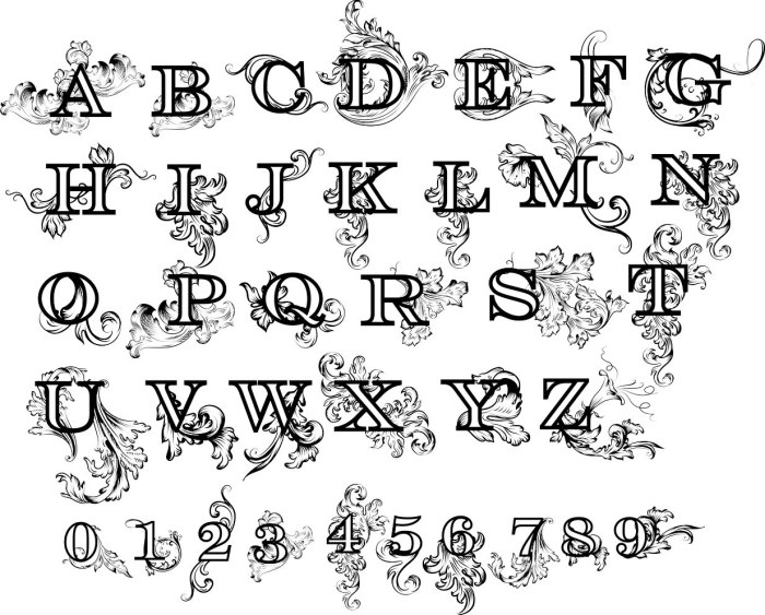 Floral Alphabet Letters Designs
